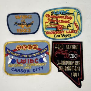 4 Rare Vintage Las Vegas And Reno Nevada WIBC Championship Patches 1983 88 1997